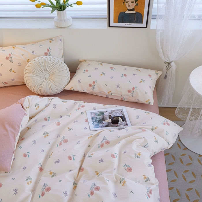 91家纺网 家纺一手货源 找家纺 （总）一米阳光 2023年1月小清新13070纯棉四件套第二批