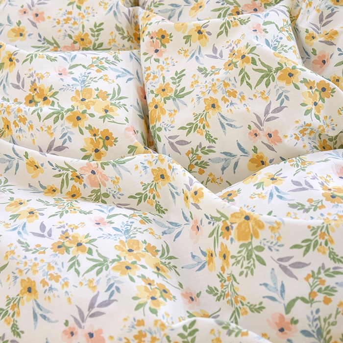 91家纺网 家纺一手货源 找家纺 一米阳光 2023年1月小清新13070纯棉四件套第二批 花溪