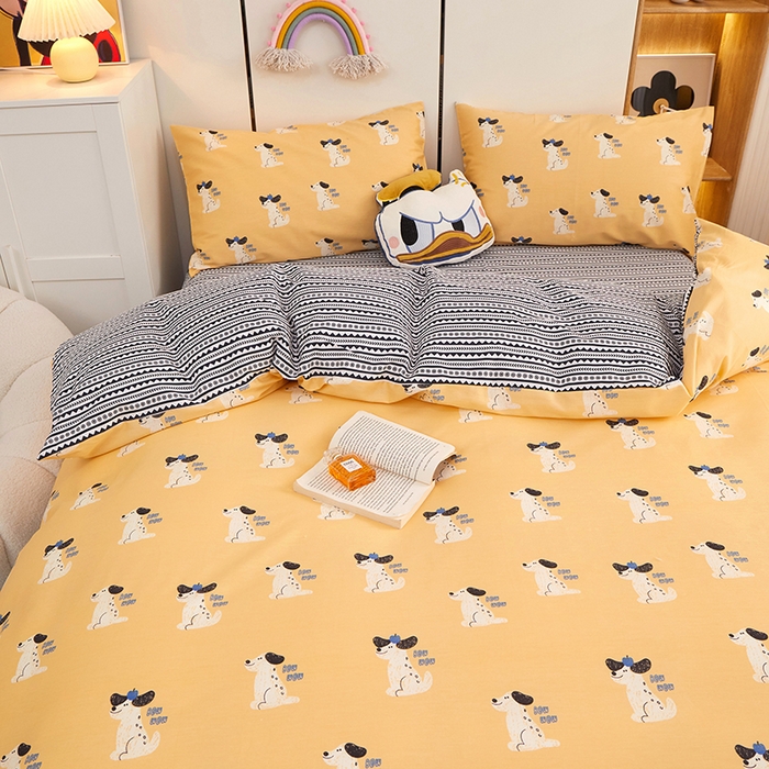 91家纺网 家纺一手货源 找家纺 一米阳光 2023年1月小清新13070纯棉四件套第二批 汪汪队