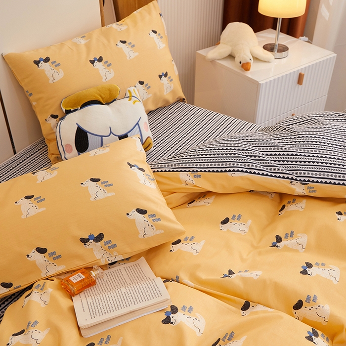 91家纺网 家纺一手货源 找家纺 一米阳光 2023年1月小清新13070纯棉四件套第二批 汪汪队