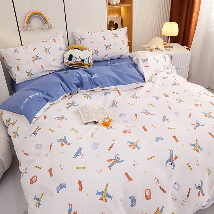 91家纺网 家纺一手货源 找家纺 一米阳光 2023年1月小清新13070纯棉四件套第二批 小超人