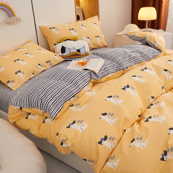 91家纺网 家纺一手货源 找家纺 一米阳光 2023年1月小清新13070纯棉四件套第二批 汪汪队