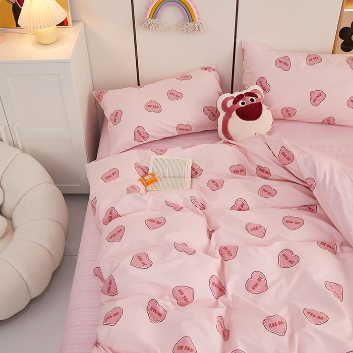 91家纺网 家纺一手货源 找家纺 一米阳光 2023年1月小清新13070纯棉四件套第二批 心爱