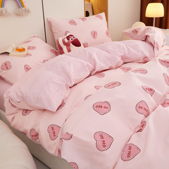 91家纺网 家纺一手货源 找家纺 一米阳光 2023年1月小清新13070纯棉四件套第二批 心爱