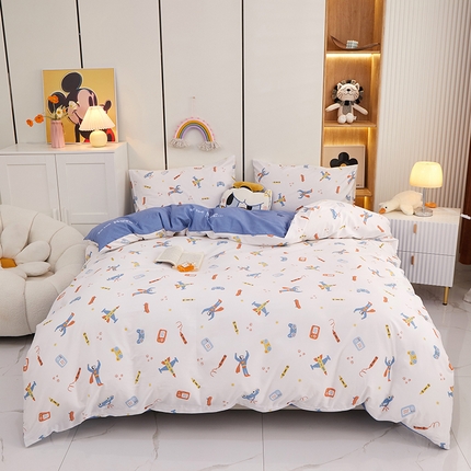 91家纺网 家纺一手货源 找家纺 一米阳光 2023年1月小清新13070纯棉四件套第二批 小超人