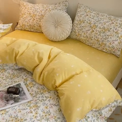 91家纺网 家纺一手货源 找家纺 一米阳光 2023年1月小清新13070纯棉四件套第二批 花溪