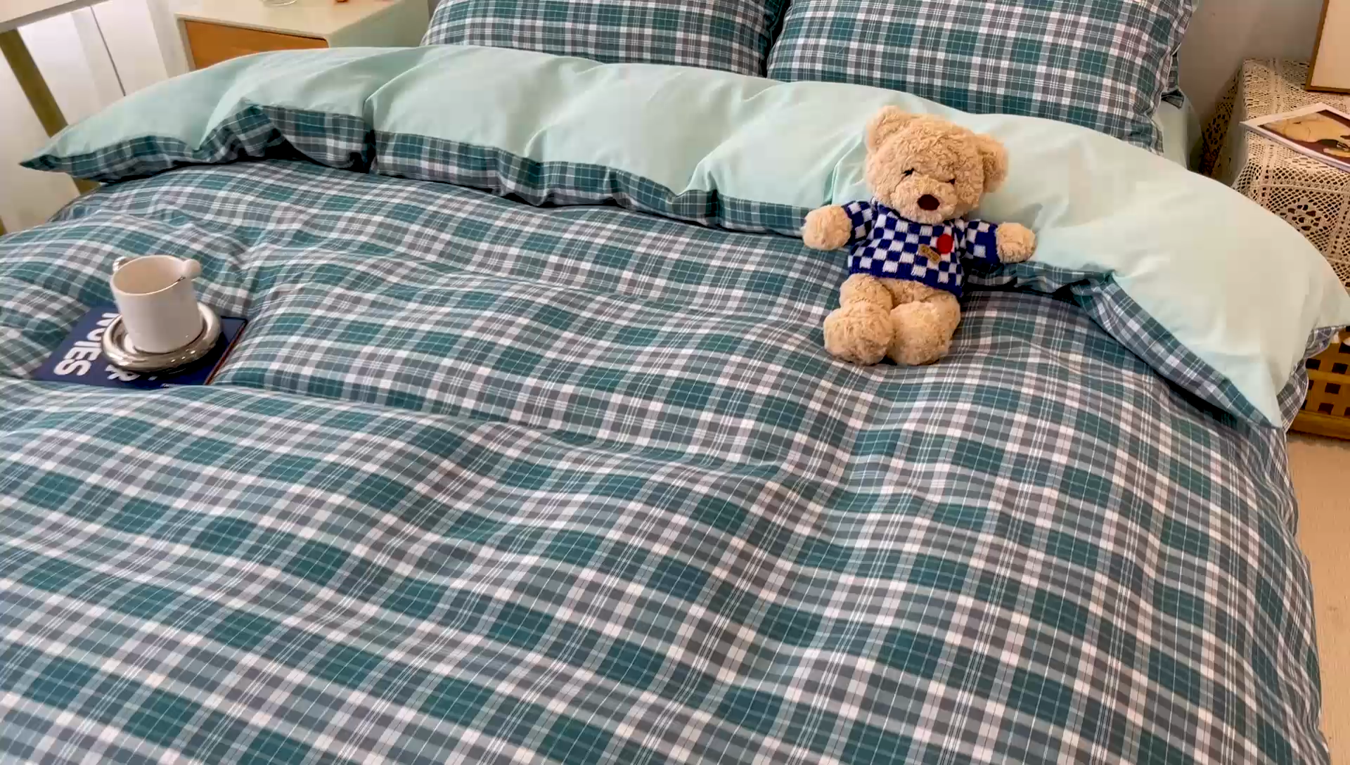 91家纺网 家纺一手货源 找家纺 芷凡 2023新款色织水洗棉单件被套 梦想-丈青