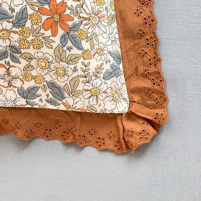 91家纺网 家纺一手货源 找家纺 艾米 2023新款水洗棉麻双层纱系列四件套 繁花