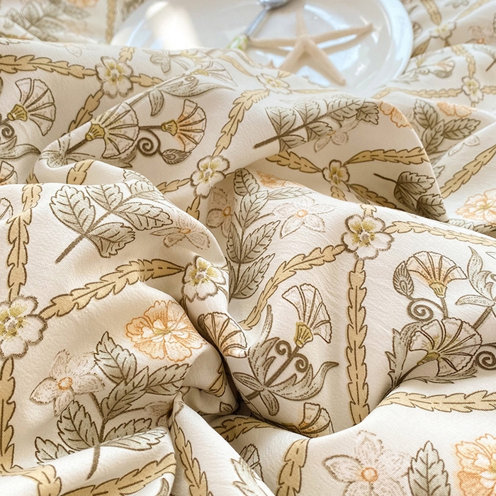 91家纺网 家纺一手货源 找家纺 艾米 2023新款水洗棉麻双层纱系列四件套 千寻