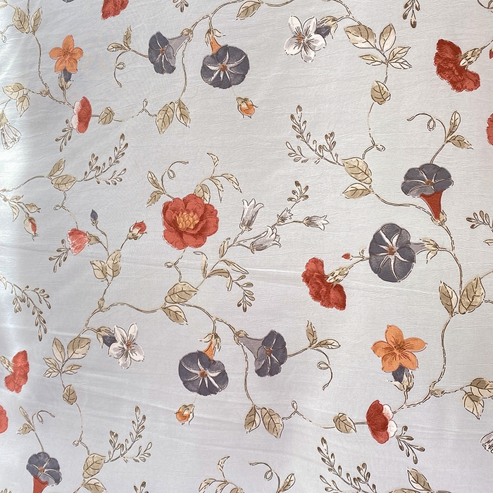 91家纺网 家纺一手货源 找家纺 艾米 2023新款水洗棉麻双层纱系列四件套 牵牛花蓝