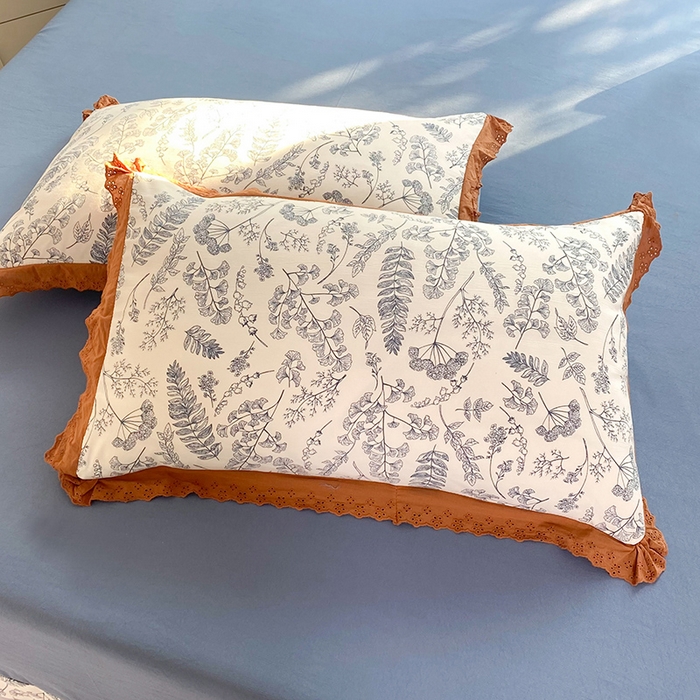 91家纺网 家纺一手货源 找家纺 艾米 2023新款水洗棉麻双层纱系列四件套 水墨