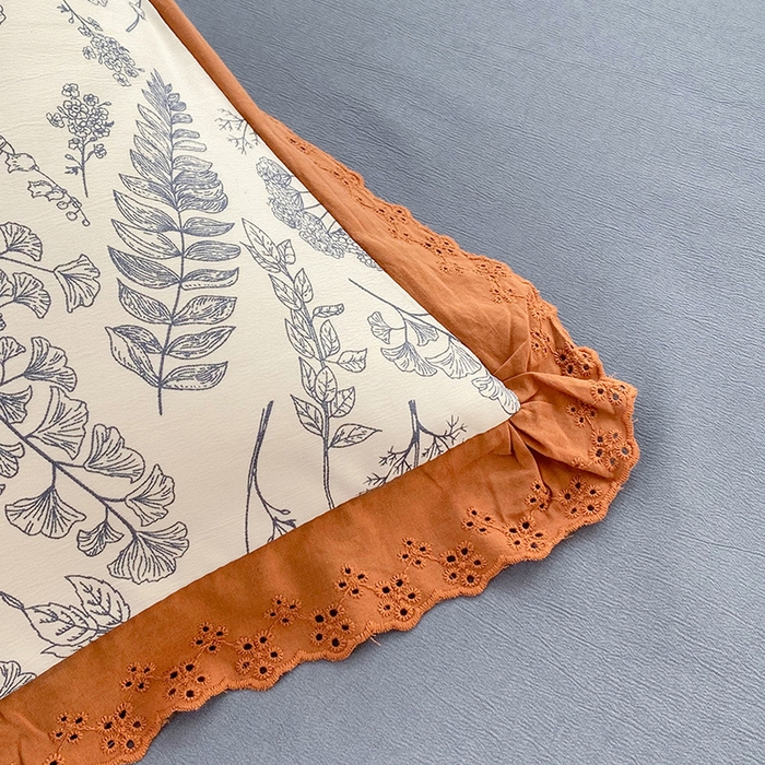 91家纺网 家纺一手货源 找家纺 艾米 2023新款水洗棉麻双层纱系列四件套 水墨