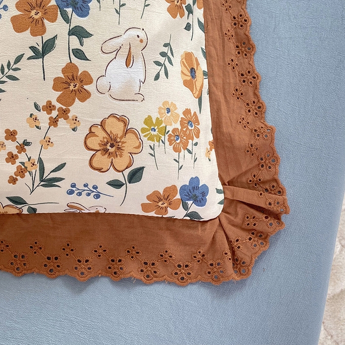 91家纺网 家纺一手货源 找家纺 艾米 2023新款水洗棉麻双层纱系列四件套 月野