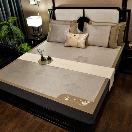 91家纺网 家纺一手货源 找家纺 （总）小牛席业2023新款绣球花开冰藤双面席系列凉席藤席冰丝席空调席