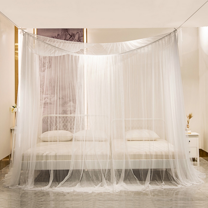 91家纺网 家纺一手货源 找家纺 （总)青竹苑 2023新款万能蚊帐挂账吊顶睡帐特大不规则床拼接床蚊帐