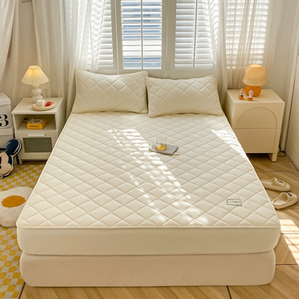 91家纺网 家纺一手货源 找家纺 （总）芬晴家纺2023波浪方格夹棉床笠