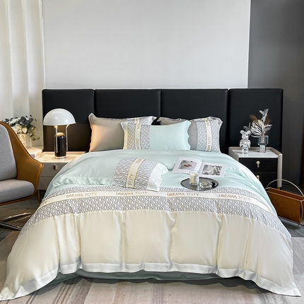 91家纺网 家纺一手货源 找家纺 （总）金麦家纺 2023新款冰丝英格四件套系列