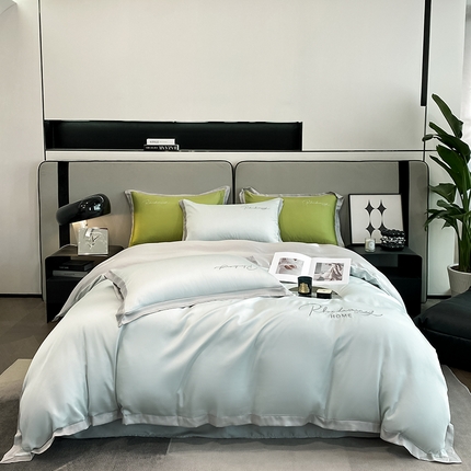 金麦家纺 2023新款冰丝小拼角四件套系列 小拼角繁星蓝