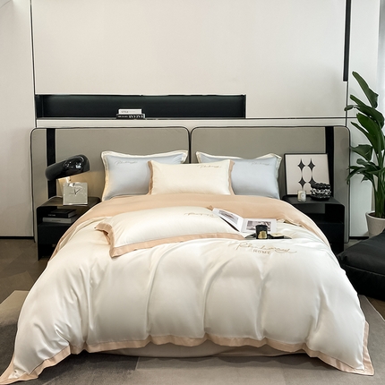 91家纺网 家纺一手货源 找家纺 （总）金麦家纺 2023新款冰丝小拼角四件套系列