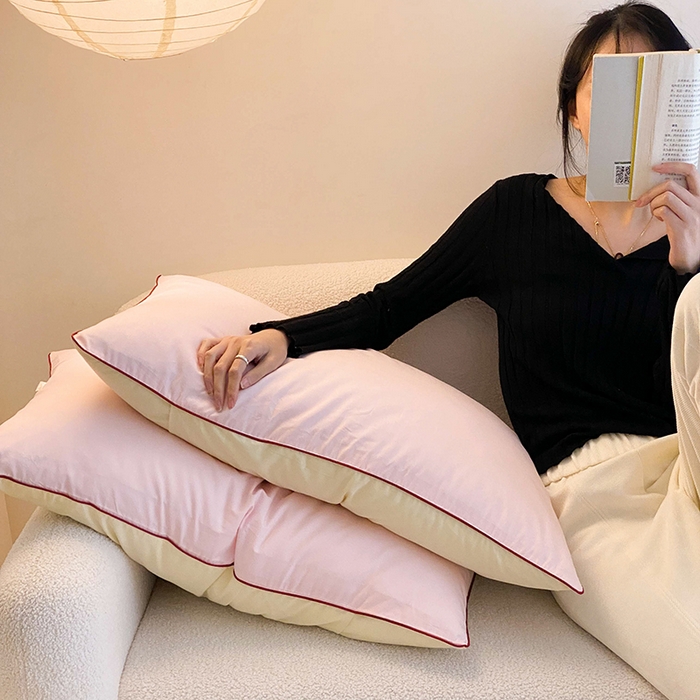 91家纺网 家纺一手货源 找家纺 时年 2023新款40支全棉水洗棉嵌绳款四件套--拍法二 樱花粉