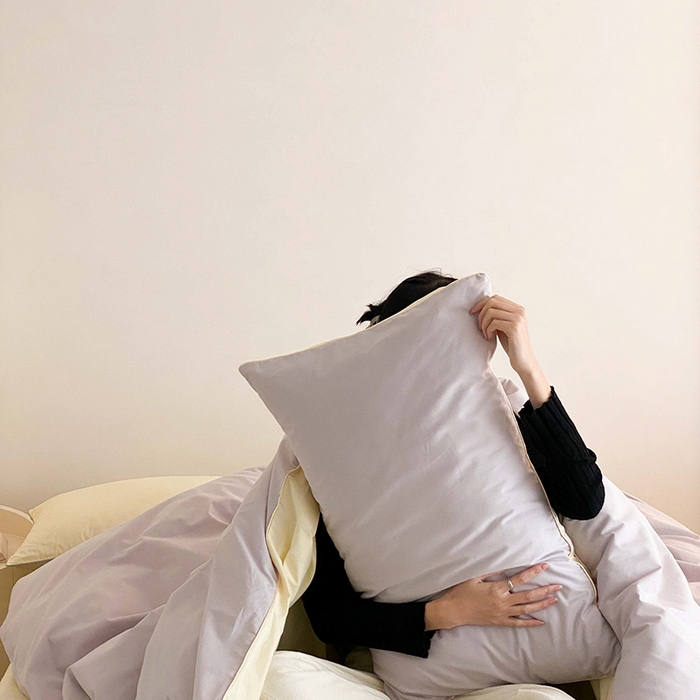 91家纺网 家纺一手货源 找家纺 时年 2023新款40支全棉水洗棉嵌绳款四件套--拍法二 云雾灰