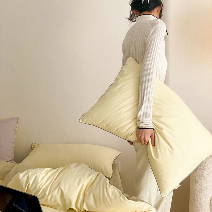 91家纺网 家纺一手货源 找家纺 （总）时年 2023新款40支全棉水洗棉嵌绳款四件套--拍法二