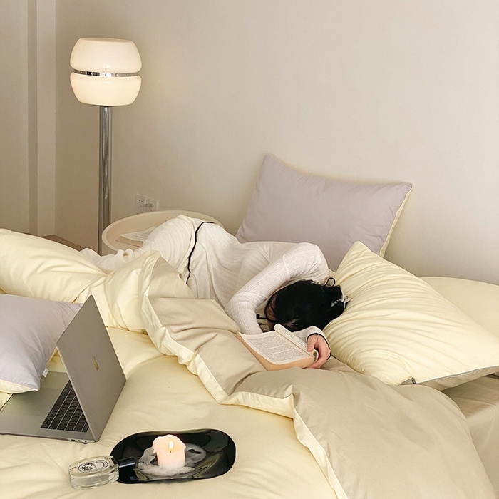 91家纺网 家纺一手货源 找家纺 （总）时年 2023新款40支全棉水洗棉嵌绳款四件套--拍法二