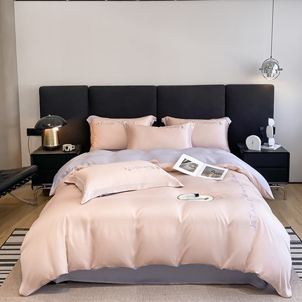 金麦 2023新款冰丝乐高四件套系列 乐高淡雅粉