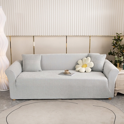 91家纺网 家纺一手货源 找家纺 沐沐家纺 2026新款雪尼尔沙发套 雪尼尔-浅中灰