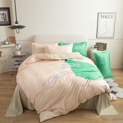 宏源2023新款大版数码印花糯糯棉四件套 黑凤梨