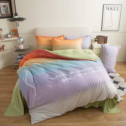 宏源2023新款大版数码印花糯糯棉四件套 落日余晖