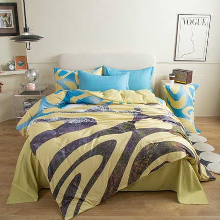 宏源2023新款大版数码印花糯糯棉四件套 热带雨林