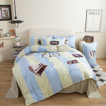 宏源2023新款大版数码印花糯糯棉四件套 文艺复兴