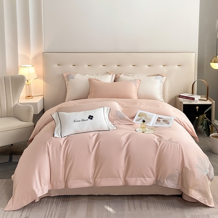 91家纺网 家纺一手货源 找家纺 （总） 理想家  2023新款13372全棉刺绣四件套-陌上花开