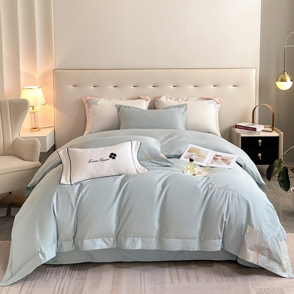 91家纺网 家纺一手货源 找家纺 （总） 理想家  2023新款13372全棉刺绣四件套-陌上花开