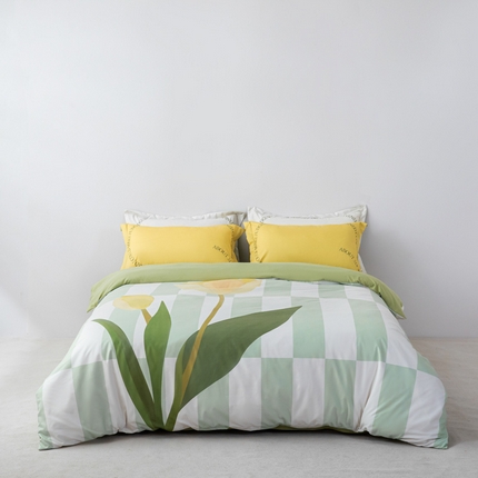 宏源 2023新款大版数码印花糯糯棉四件套 郁金日记