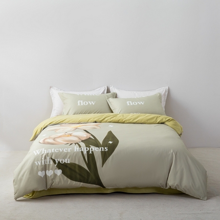 91家纺网 家纺一手货源 找家纺 宏源 2023新款大版数码印花糯糯棉四件套 绿野仙踪