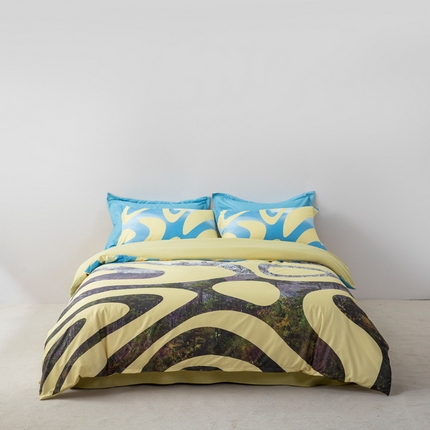 91家纺网 家纺一手货源 找家纺 宏源 2023新款大版数码印花糯糯棉四件套 热带雨林