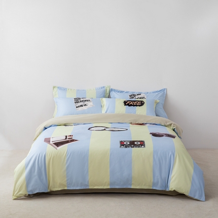 91家纺网 家纺一手货源 找家纺 宏源 2023新款大版数码印花糯糯棉四件套 文艺复兴