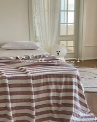 91家纺网 家纺一手货源 找家纺 麻依2023新款竹纤维双层纱布毯毛巾被夏凉被针织冷感毯 梦幻-豆沙