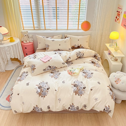 91家纺网 家纺一手货源 找家纺 莱登卡奴2023新款13372全棉田园小清新四件套 凡梦