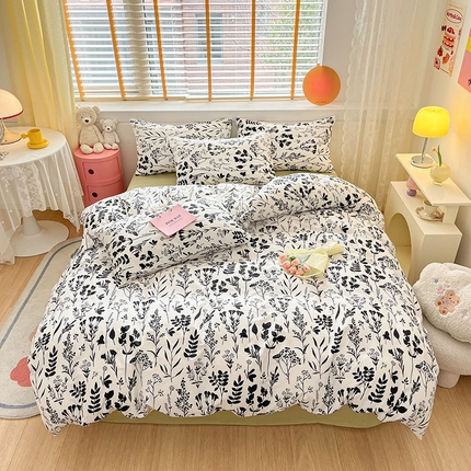 91家纺网 家纺一手货源 找家纺 莱登卡奴2023新款13372全棉田园小清新四件套 沐心