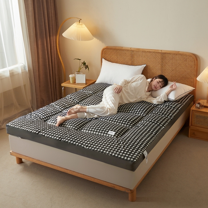 91家纺网 家纺一手货源 找家纺 迪乐妮  2023新款水洗棉成人立体软床垫 灰格