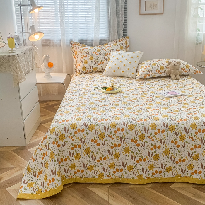 91家纺网 家纺一手货源 找家纺 沐纯家居2022新款AB版40S水洗印花全棉13372床盖  花溪