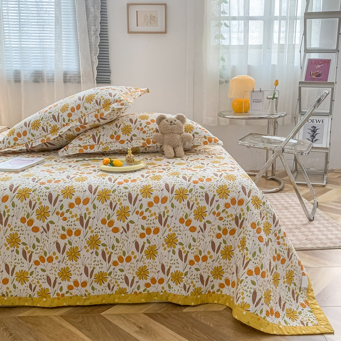 91家纺网 家纺一手货源 找家纺 沐纯家居2022新款AB版40S水洗印花全棉13372床盖  花溪