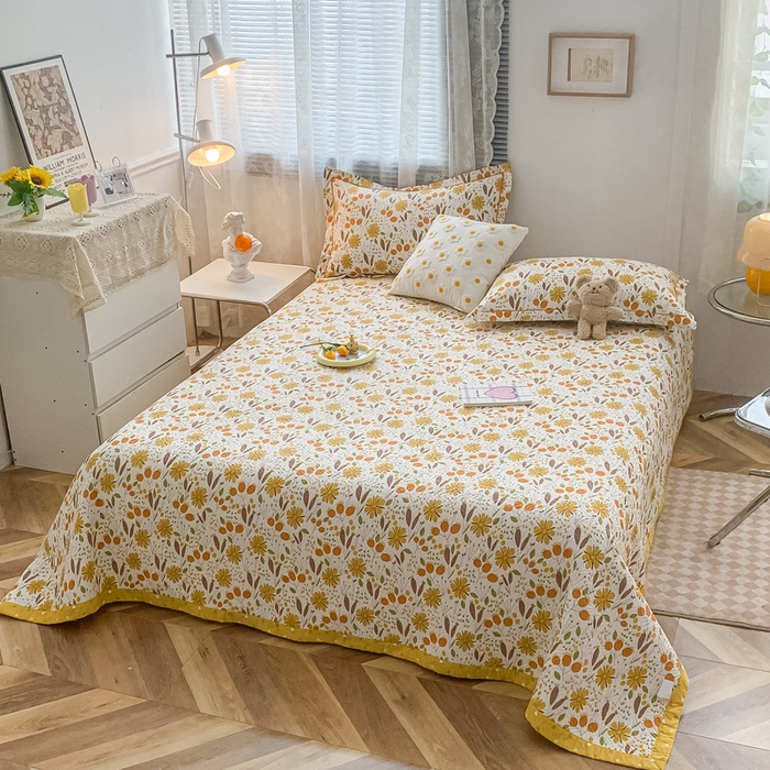 91家纺网 家纺一手货源 找家纺 沐纯家居2022新款AB版40S水洗印花全棉13372床盖  花溪