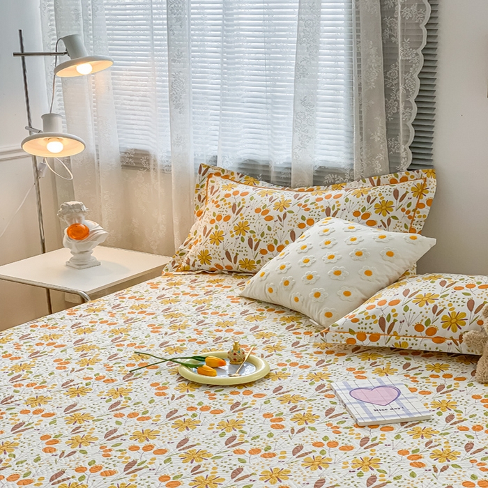 91家纺网 家纺一手货源 找家纺 沐纯家居2022新款AB版40S水洗印花全棉13372床盖  花溪