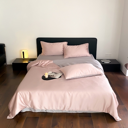 91家纺网 家纺一手货源 找家纺 （总）时亿2023新款兰精60天丝素色双拼四件套