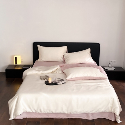 91家纺网 家纺一手货源 找家纺 （总）时亿2023新款兰精60天丝素色双拼四件套