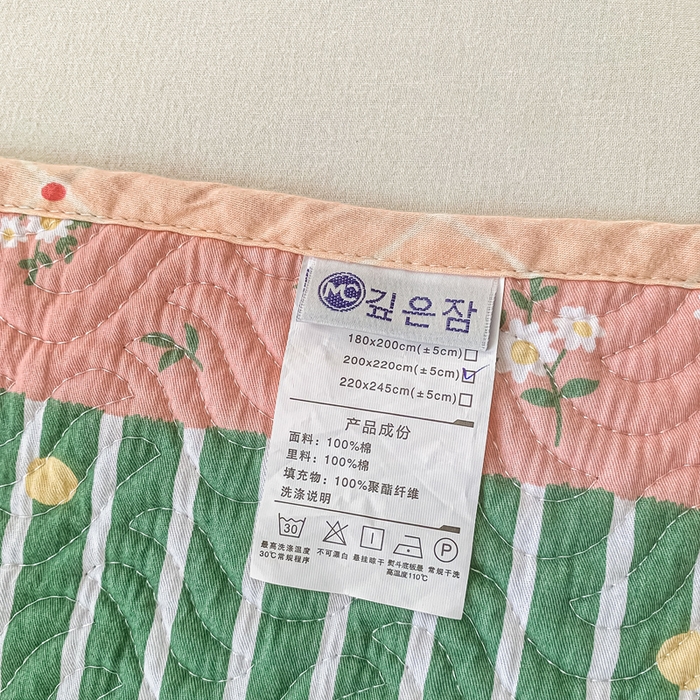 91家纺网 家纺一手货源 找家纺 沐纯家居 2023春夏新品40S全棉12868水洗印花床盖 浪漫方格